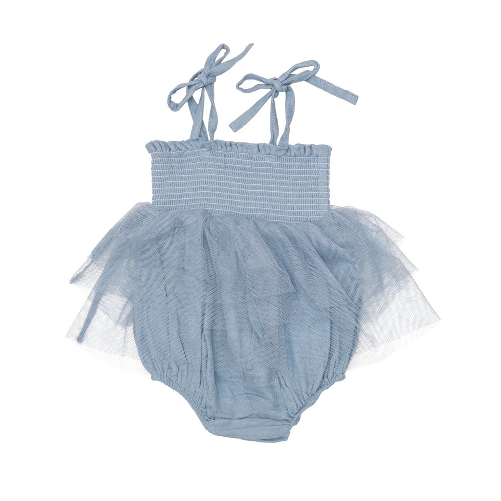 Angel Dear Baby Girls Organic Cotton Tutu Tulle Bubble Soft Chambray Blue 12-18M